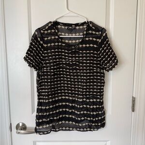 Madewell Broadway and Broome Geometric Silk Sheer Blouse